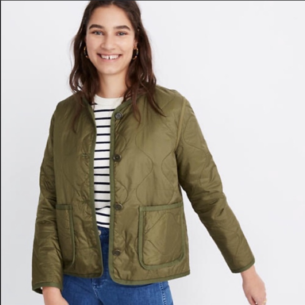 Madewell Quilted Liner Jacket in Vintage Moss - Picture 7 of 8